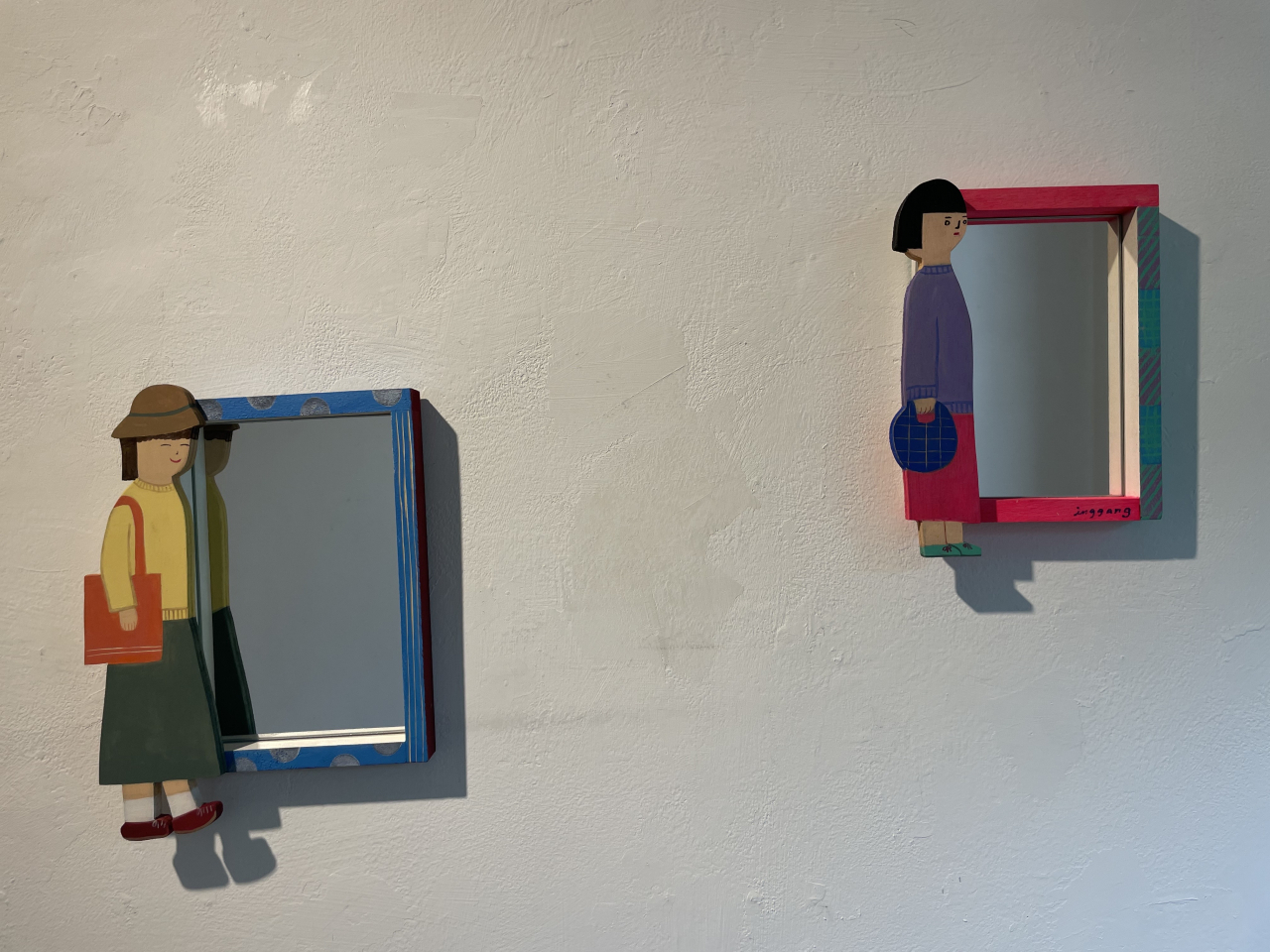 Artist Yinggang's works at the Byhomie exhibition and popup store in Bukchon, Seoul (Kim Da-sol/The Korea Herald)