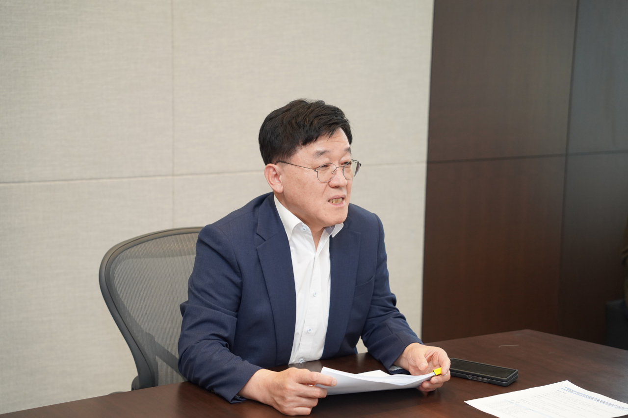 정만기 한국무역협회 부회장이 25일 열린 회의에서 모두발언을 하고 있다. [무협 제공]