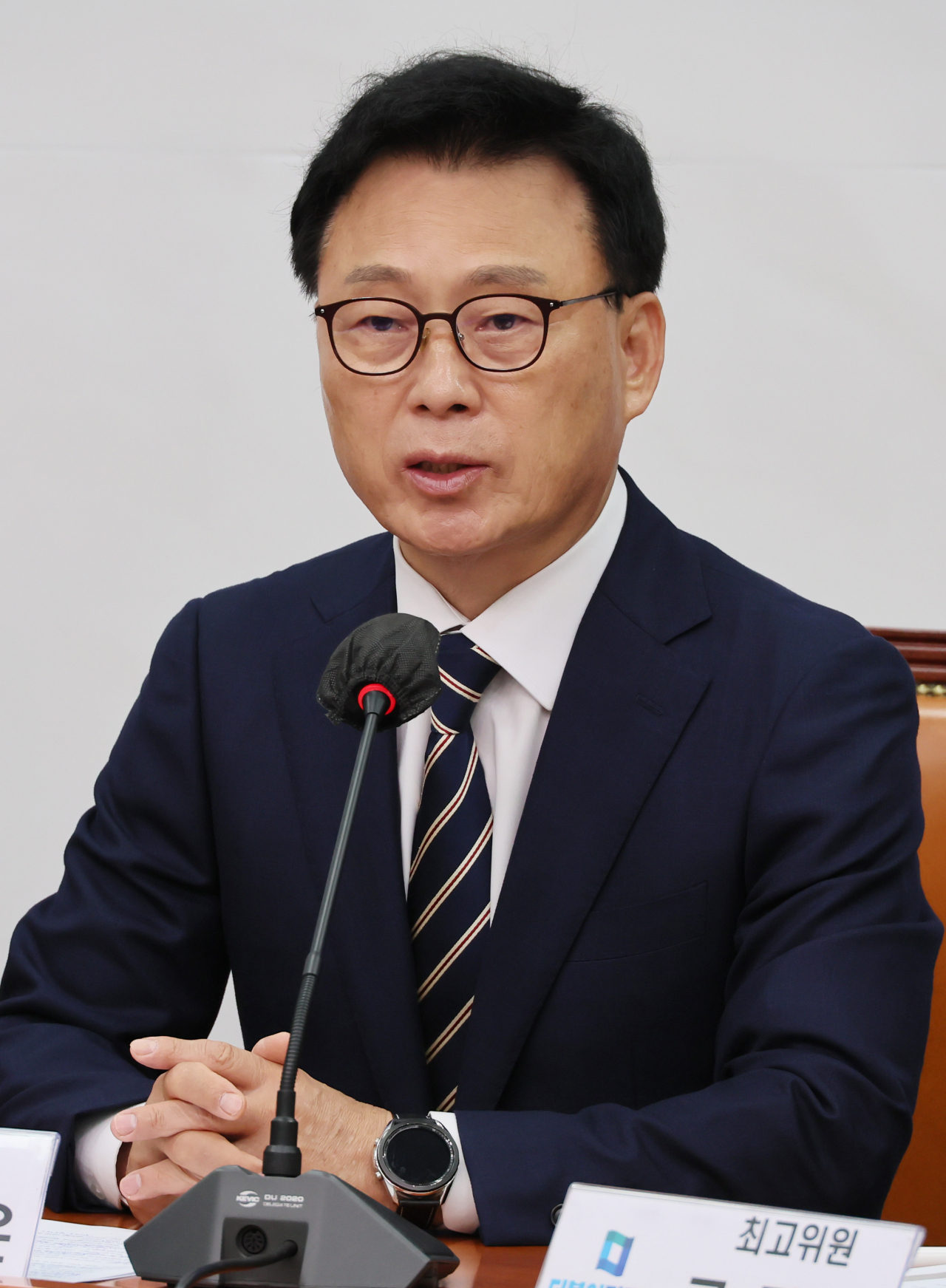 박광온 더불어민주당 원내대표가 26일 오전 국회에서 열린 최고위원회의에서 발언하고 있다. [연합]