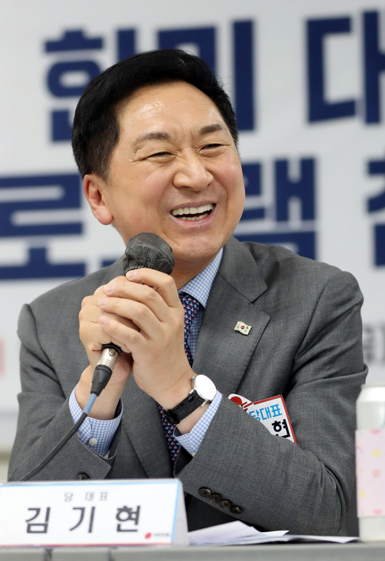 김기현 국민의힘 대표가 26일 오후 경기 성남시 분당구 국립국제교육원에서 열린 한미 대학생 연수프로그램(WEST) 참가자 간담회에서 발언하고 있다. [연합]