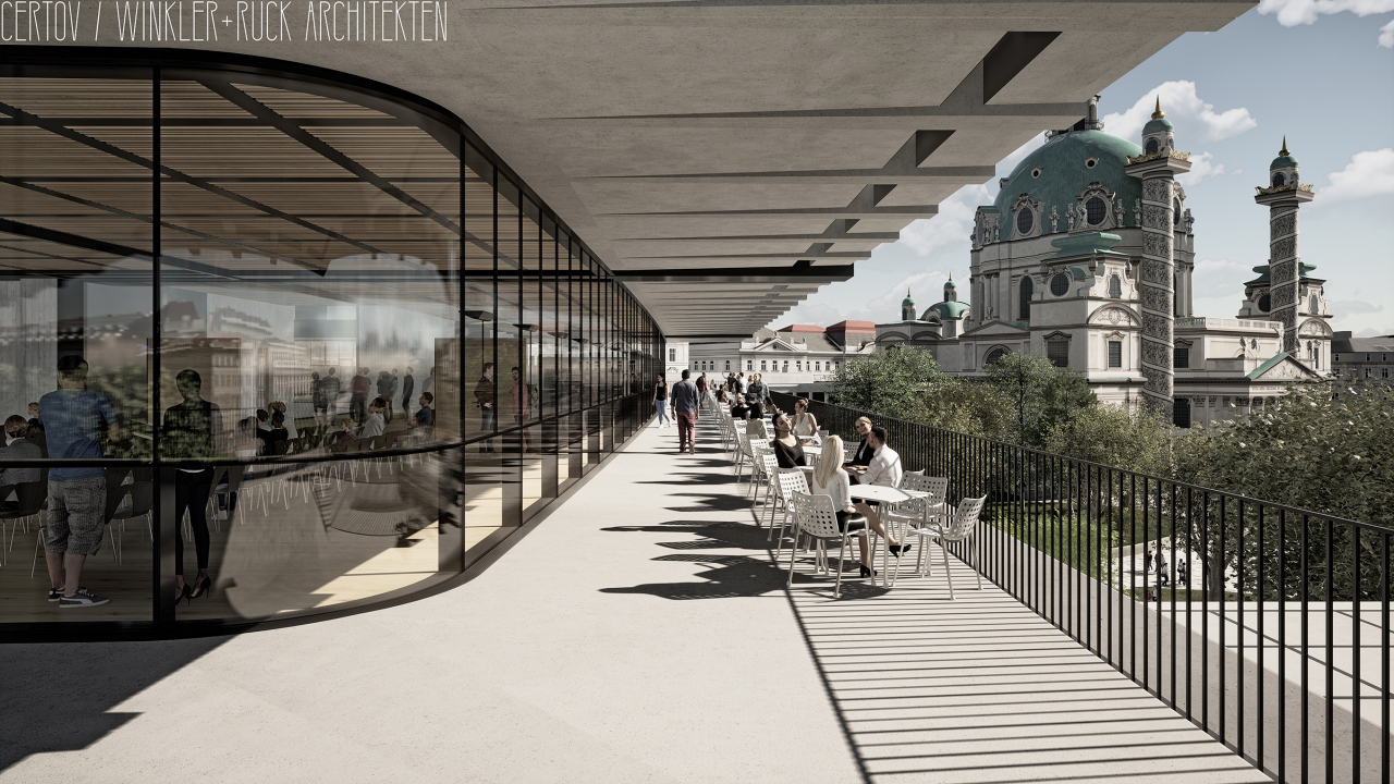 비엔나 박물관 테라스 전경 (c)Certov/ Winkler+Ruck Architekten