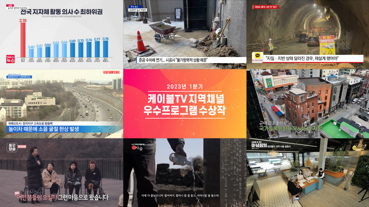 한국케이블TV방송협회는 30일 ‘제57회 지역채널 우수프로그램 시상식’을 개최하고 보도 4편, 정규 2편, 특집 2편 등 분야별 총 8개의 우수작을 발표했다. [케이블TV방송협회 제공]