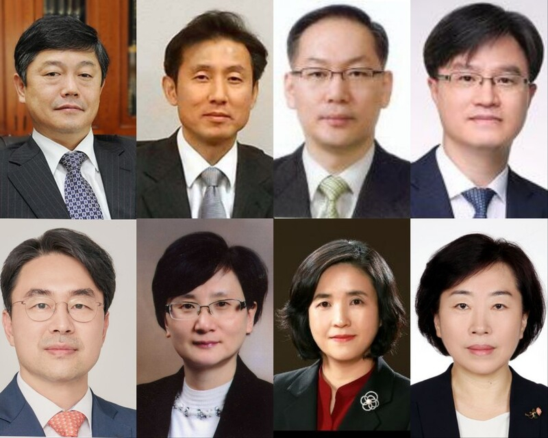 신임 대법관 후보(왼쪽부터 시계방향) 윤준·서경환·엄상필·손봉기·정계선·신숙희·박순영·권영준 후보자 [대법원 제공]