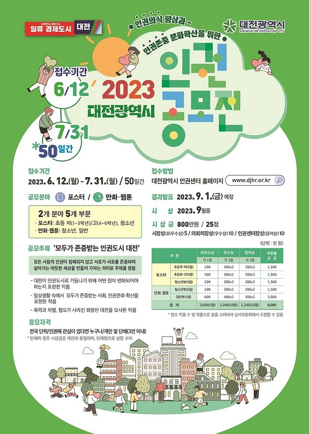 ‘2023년 대전광역시 인권공모전’ 포스터