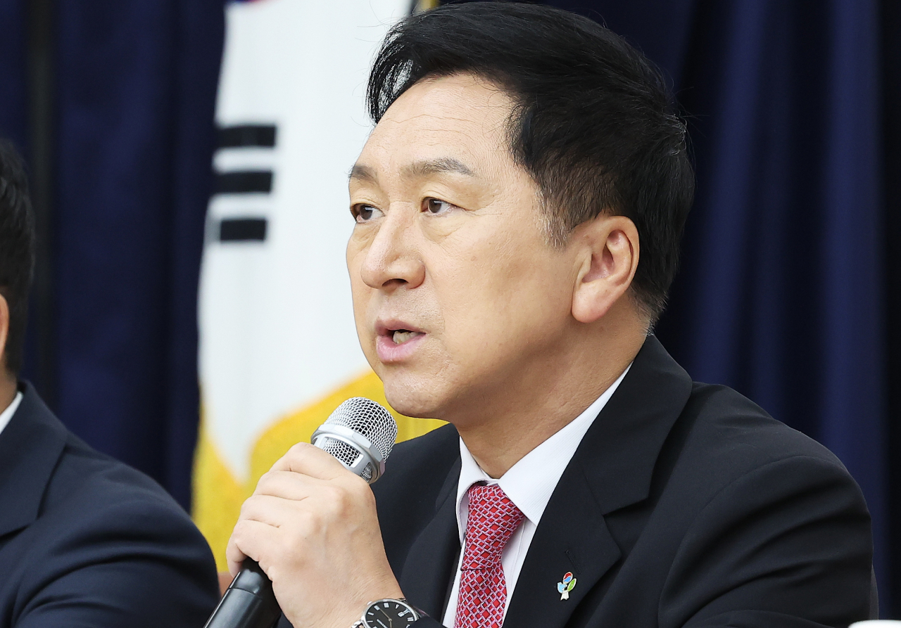 김기현 국민의힘 대표가 1일 오전 경기도 수원시 경기도당에서 열린 현장최고위원회의에서 발언하고 있다. [연합]
