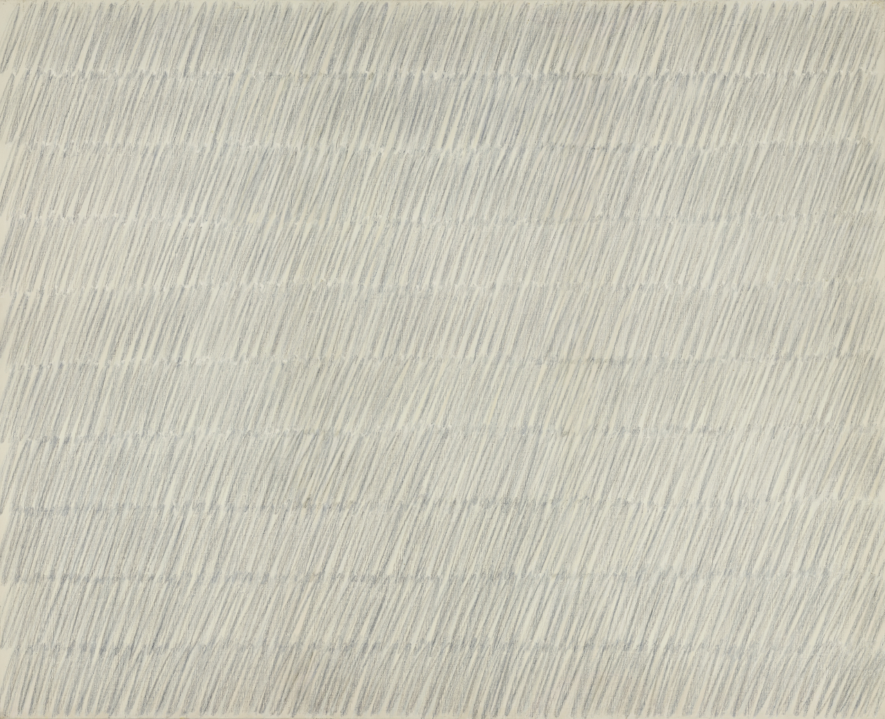 박서보, 묘법 No. 15-76, pencil and oil on canvas, 130.6 x 161.5 cm. 크리스티 홍콩 5월 경매에서 13억원에 낙찰됐다. [크리스티 제공]