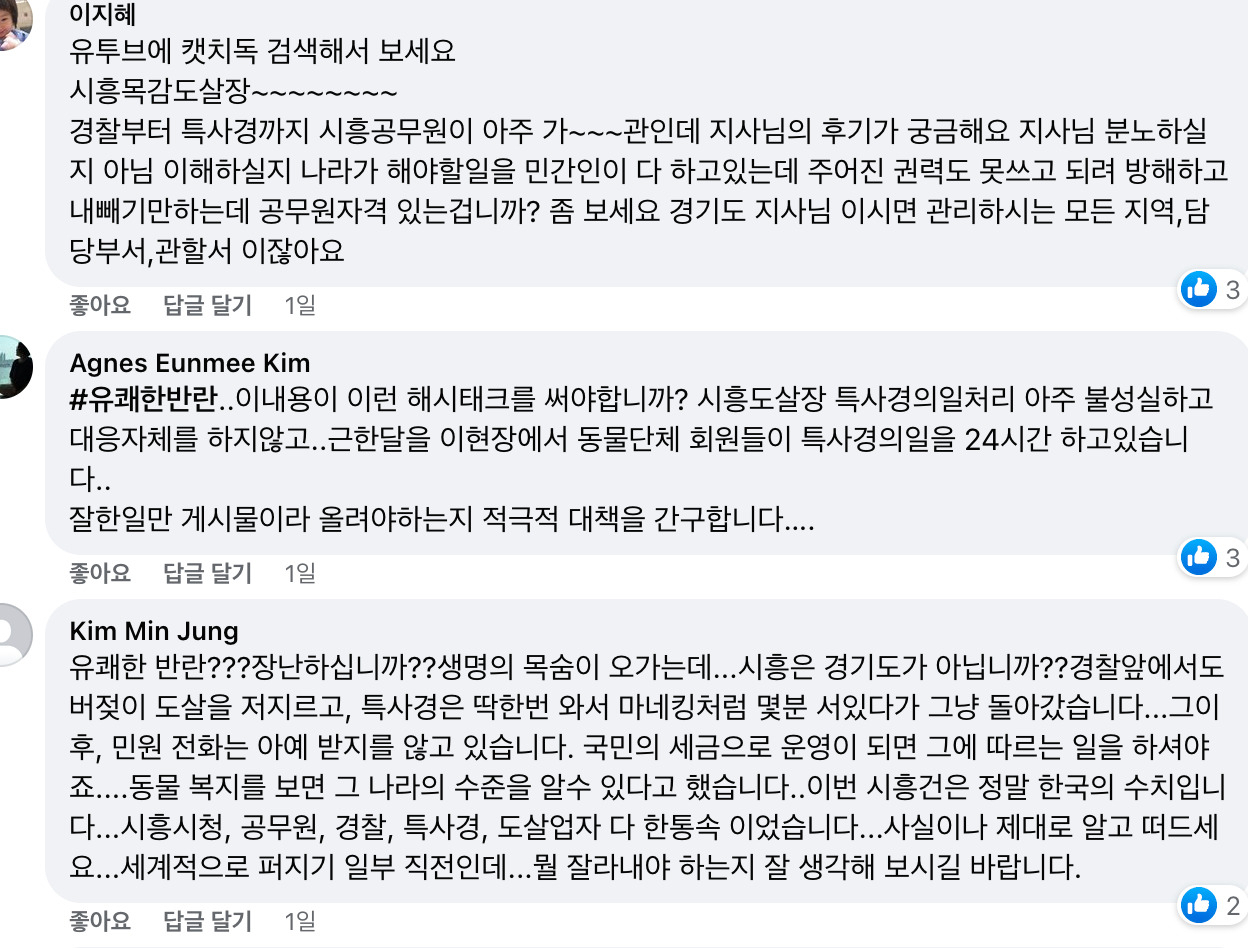 김동연 지사 페북에 달린 댓글 일부 캡처