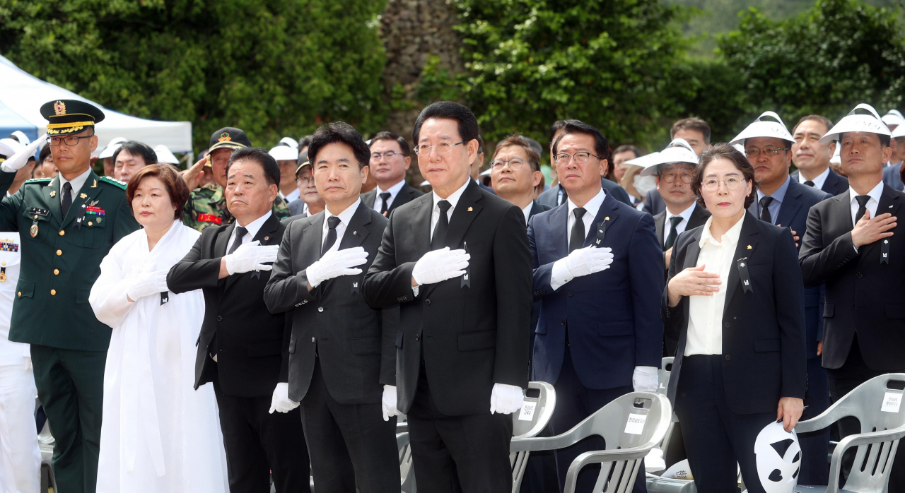 제68회 현충일 추념식을 참석한 김영록지사
