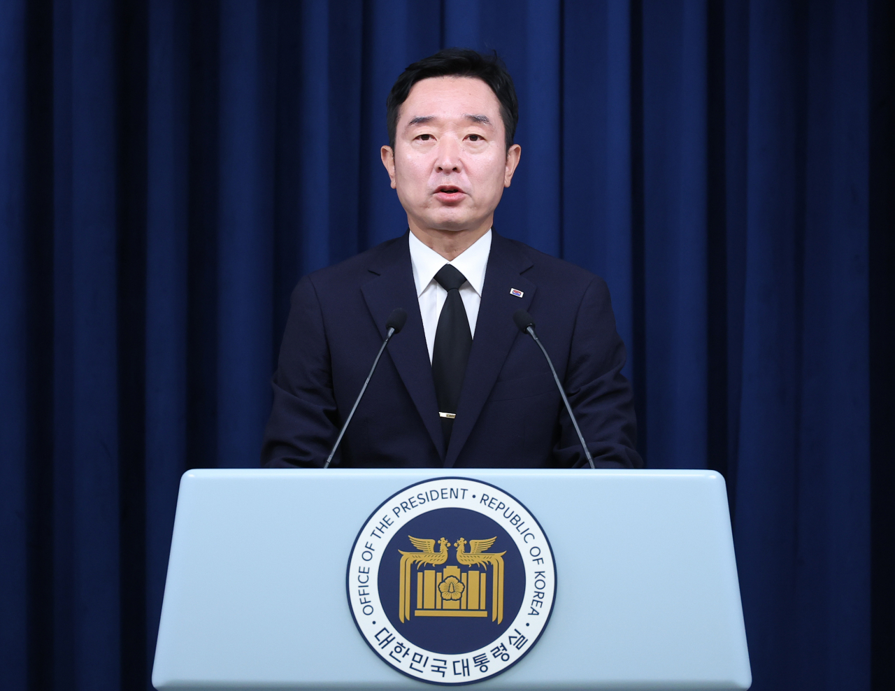 이도운 대통령실 대변인이 6일 오후 서울 용산 대통령실 청사에서 현안 브리핑을 하고 있다. [연합]