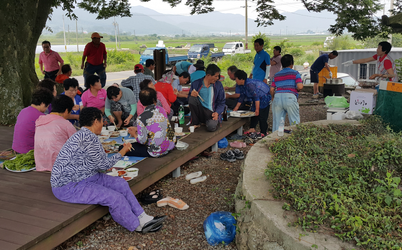 전남도는 농번기철을 맞아 마을공동 급식을 시행하고 있다
