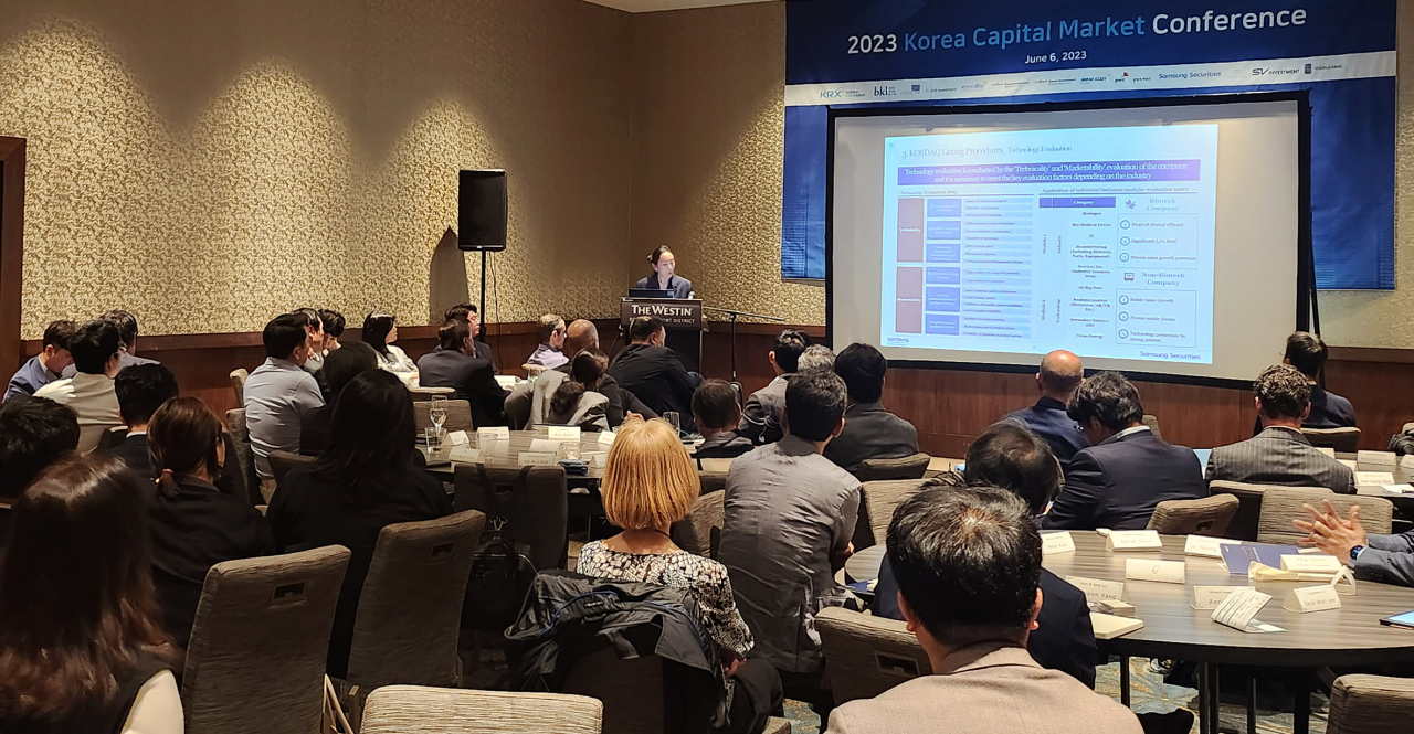 6일(현지시간) 오후 6시 미국 보스턴에서 개최된 '2023 Korea Capital Market Conference 전경' [한국거래소 제공]