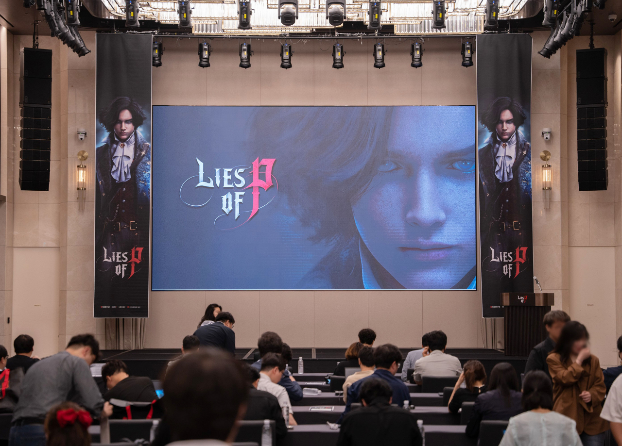 9일 오후 조선팰리스 서울 강남에서 열린 ‘P의 거짓’ 쇼케이스 행사 전경. [네오위즈 제공]
