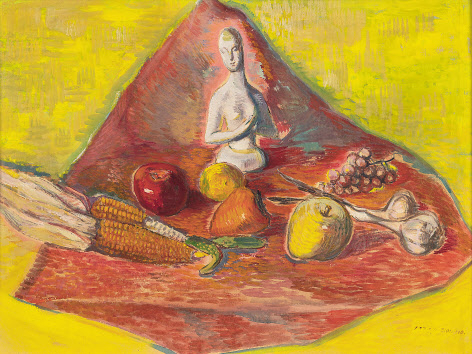 이인성, 석고상이 있는 풍경, 1934, 종이에 수채, 55.2&times;74.6cm, 대구미술관 이건희컬렉션 [경기도미술관 제공]