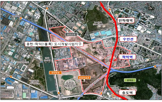 수인선 학익역(가칭) 신설사업 위치도