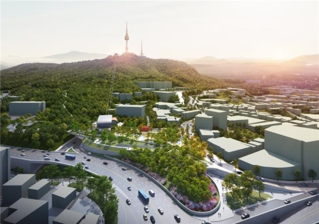 A bird's-eye view blueprint of the Namsan gondola. (Seoul Metropolitan Government)