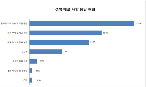 ‘2023년 부산 상반기 기업 공통애로’ 설문조사 결과표. [부산=부산경제진흥원]
