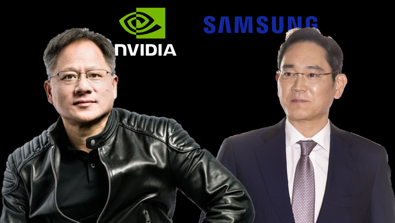 젠슨 황(왼쪽) 엔비디아 최고경영자와 이재용 삼성전자 회장 [연합]