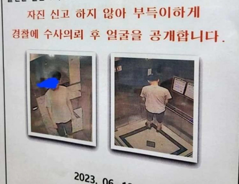 서울 한 오피스텔 엘리베이터 내부에 붙은 공고문. [보배드림 갈무리]