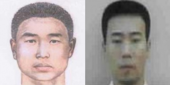 은행강도 사건으로 수감중인 이정학이 다른 미제사건의 피의자로 수사를 받고 있다. 사진은 이정학의 몽타주와 실제 모습.