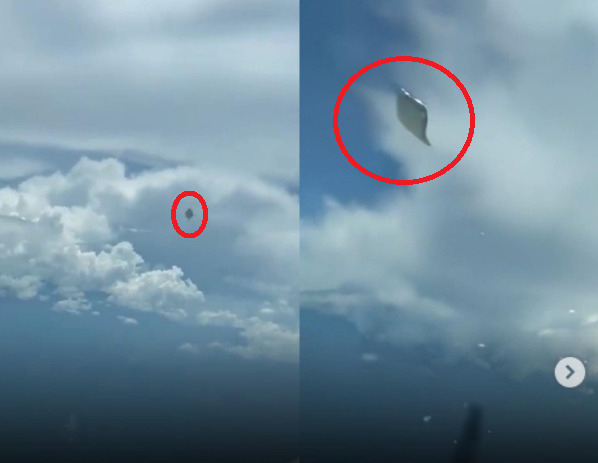 콜롬비아 조종사 호르헤 아르테아가가 휴대전화로 촬영한 UFO 영상 중 일부. 역대 가장 선명한 화질로 포착된 UFO라는 평가를 듣는다. [Inside History 인스타그램 갈무리]