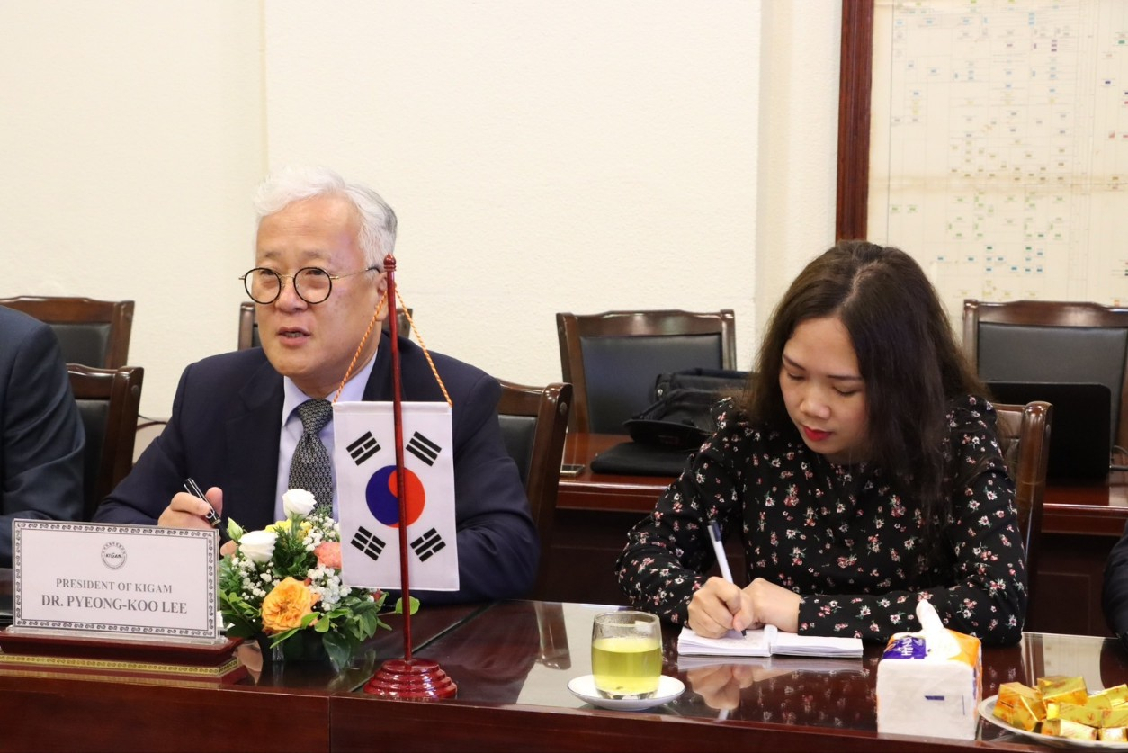 이평구 한국지질자원연구원장이 회의에서 연설하고 있는 모습. [한국지질자원연구원 제공]
