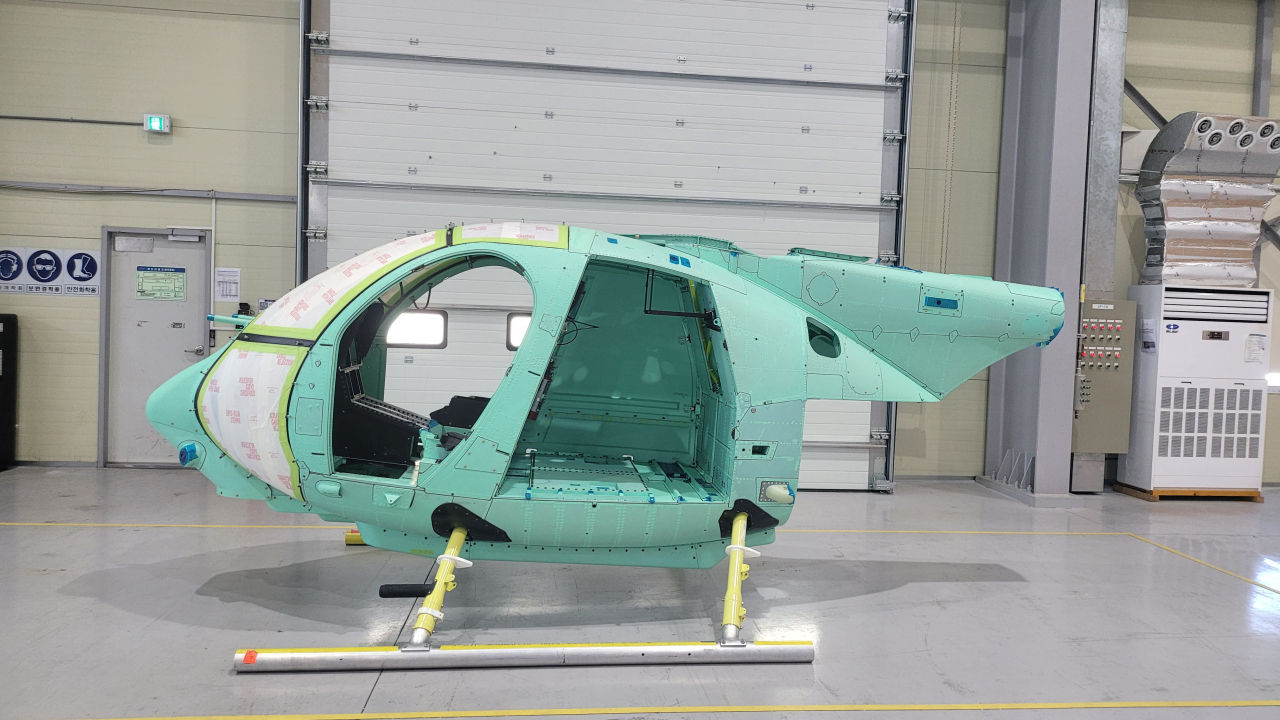대한항공 제작 AH-6 헬기 동체. [대한항공 제공]