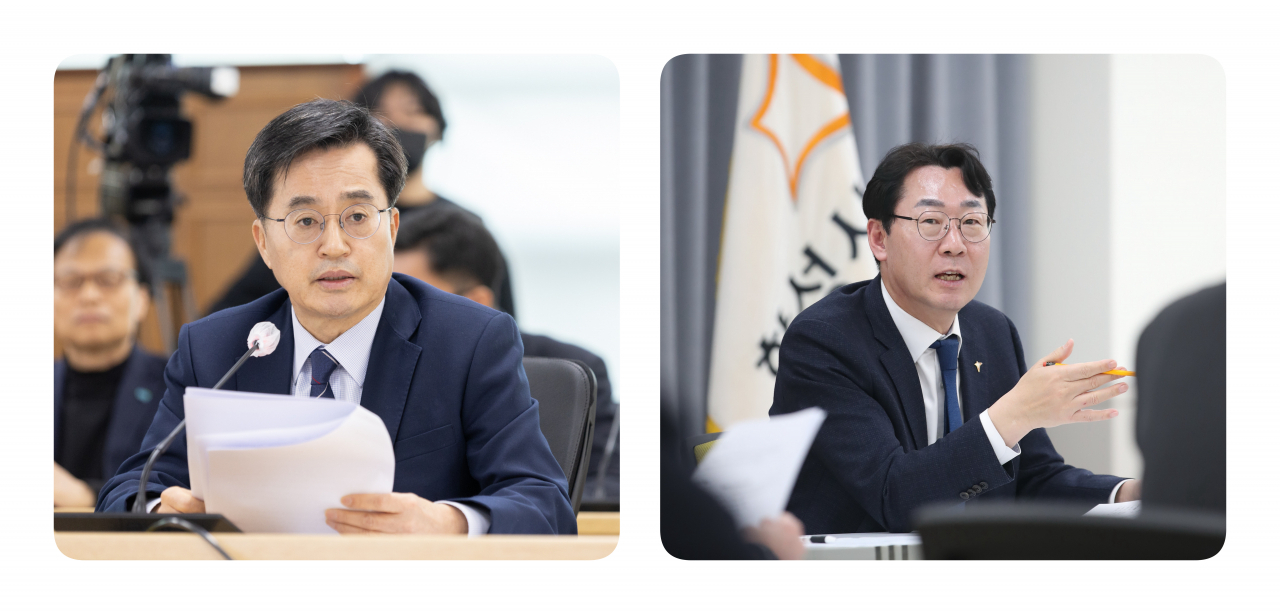 김동연 지사(왼쪽)과 정명근 화성시장(오른쪽)