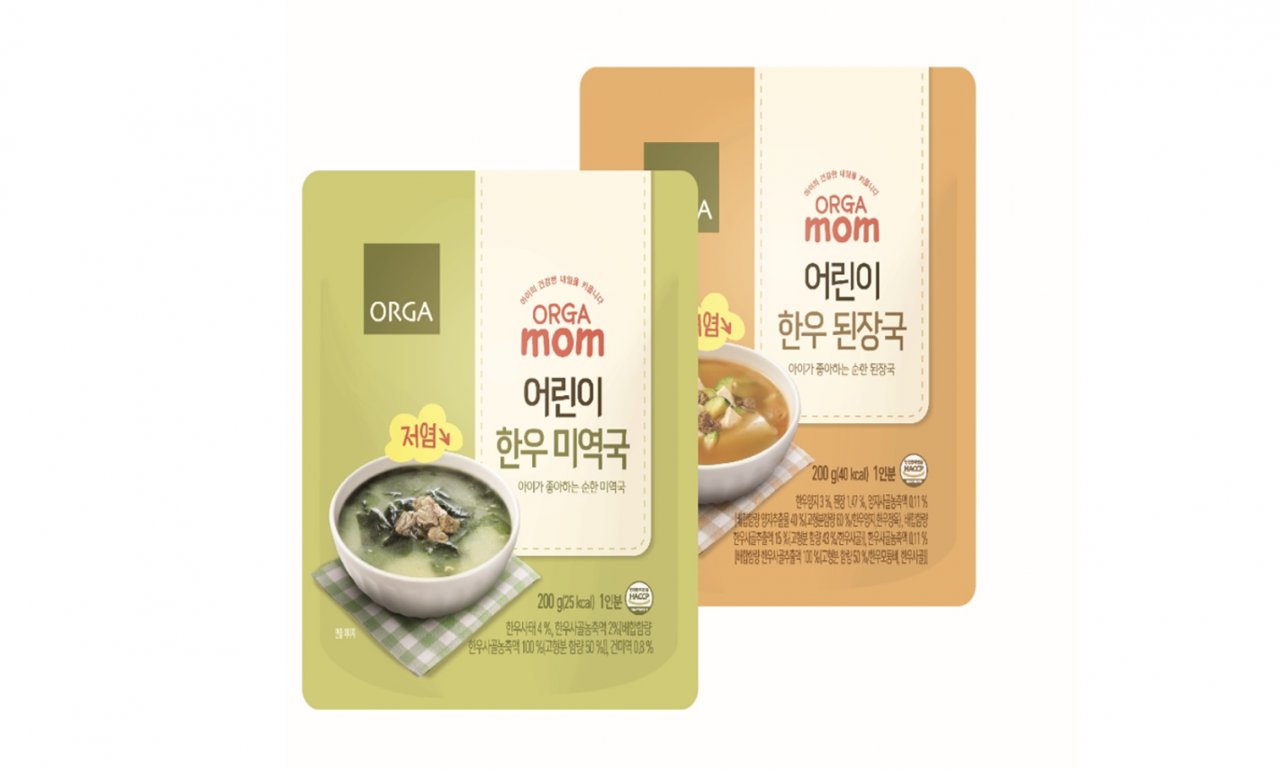 올가홀푸드가 선보인 ‘올가맘 한우 미역국·된장국’ [올가홀푸드 제공]