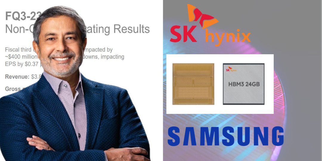 산제이 메흐로트라(왼쪽 )마이크론 최고경영자(CEO)과 HBM 이미지[김지헌 기자, 망고보드 등 합성]