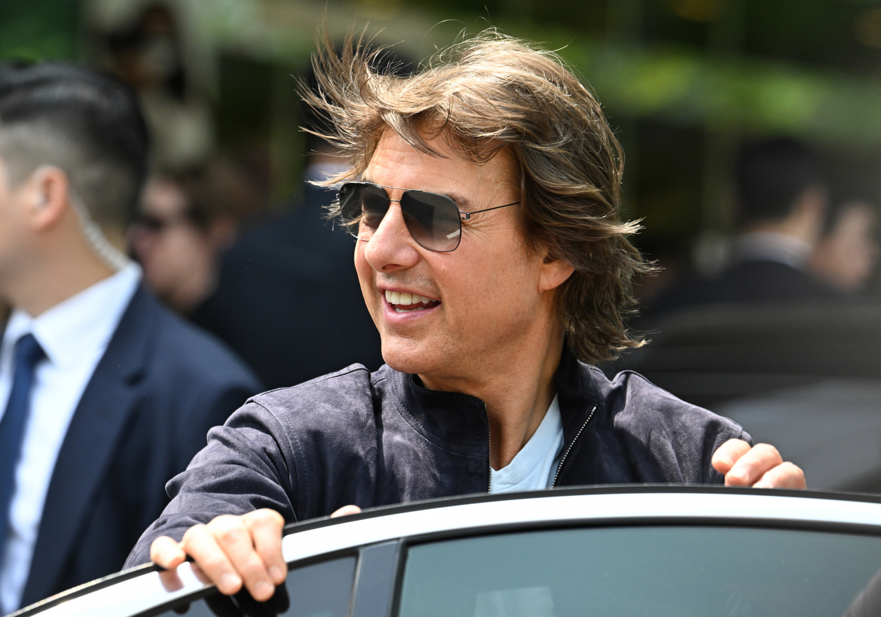 Tom Cruise arrives in Seoul on Wednesday as part of his promotional world tour for “Mission: Impossible &ndash; Dead Reckoning Part One.” (Im Se-jun/The Korea Herald)
