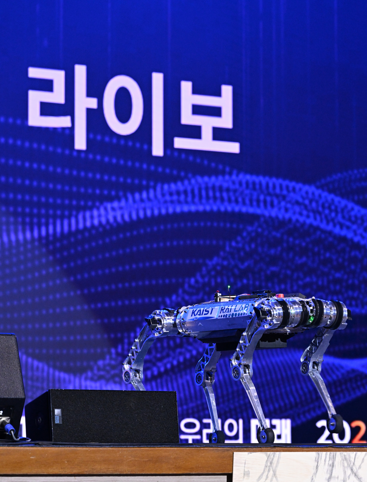 지난 27일 대전 카이스트(KAIST) 류근철 스포츠컴플렉스에서 열린 ‘이노베이트 코리아 2023’ 무대에 오른 라이보. 대전=임세준 기자
