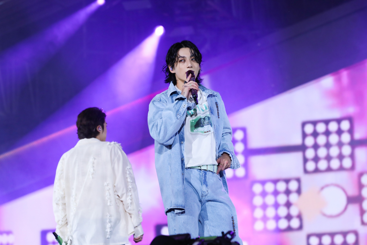BTS' Jungkook performs during the band's concert "Yet To Come" in Busan in October 2022. (Big Hit Music)
