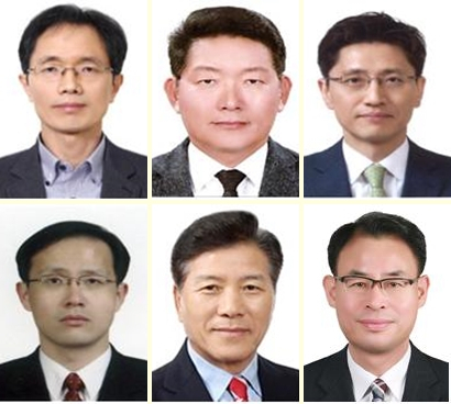 윤석열 대통령은 6일 공정거래위원회 부위원장, 관세청장 등 차관급 인선을 발표했다. 윗줄 왼쪽부터 조홍선 공정거래위원회 부위원장, 고광효 관세청장, 김윤상 조달청장. 아랫줄 왼쪽부터 이형일 통계청장, 김경안 새만금개발청장, 강희업 대도시권광역교통위원회 위원장. [연합]