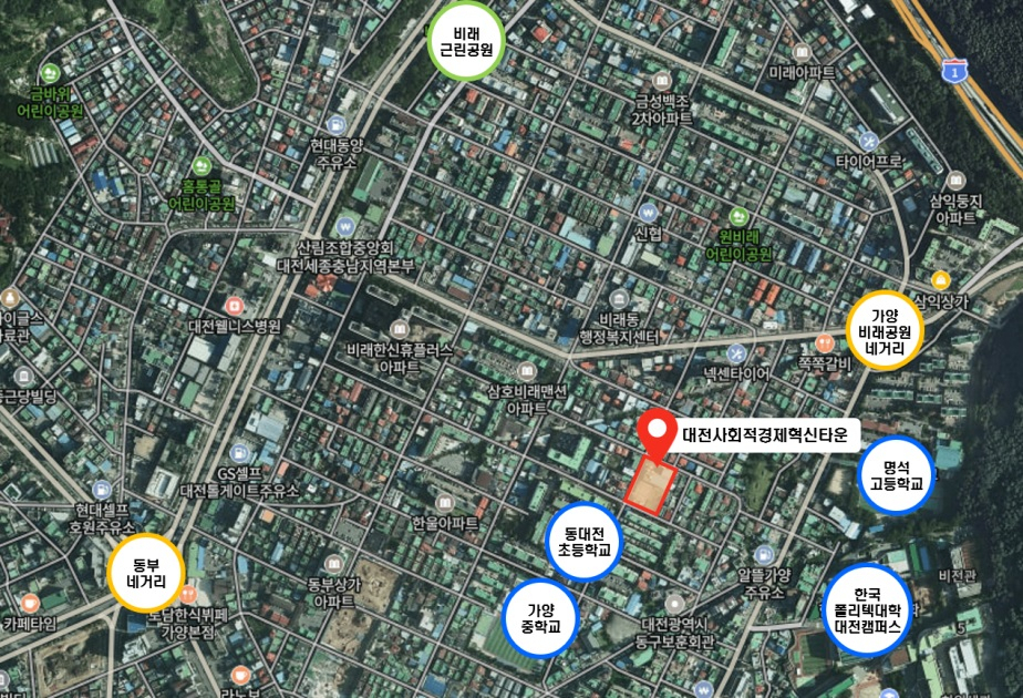 대전사회적경제혁신타운 위치도