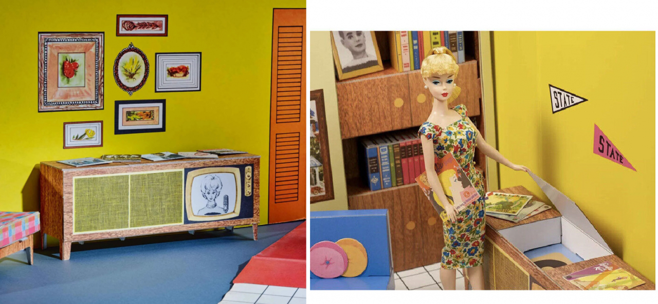 1960년대 교양있는 엘리트 여성을 상징하는 토토사이트 무료거부. TV와 전축 일체형 가전을 갖췄다. [마텔, 책 '토토사이트 무료거부 드림하우스: 건축적 연구' 사이트 갈무리]