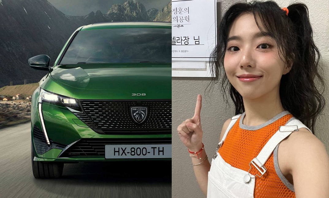 푸조 뉴308과 가수 스텔라 장. [푸조 제공, 스텔라 장 인스타그램]