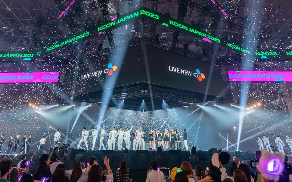 CJ ENM이 지난 5월 중순 일본 ‘마쿠하리 멧세’에서 개최한 ‘케이콘 재팬 2023’이 성황리에 막을 내린 모습. [CJ ENM 제공]