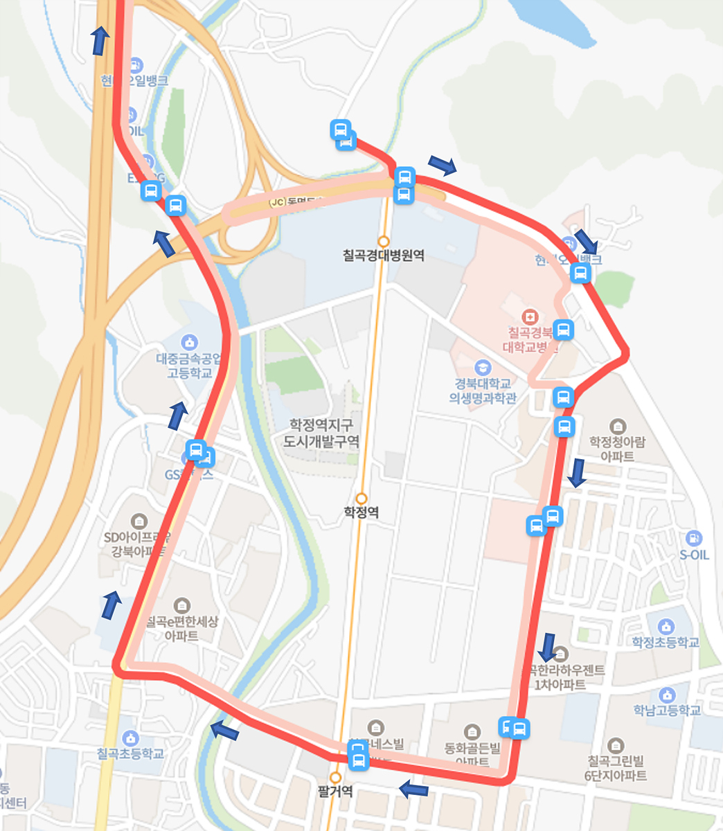 급행9 이동경로.[대구교통공사 제공]