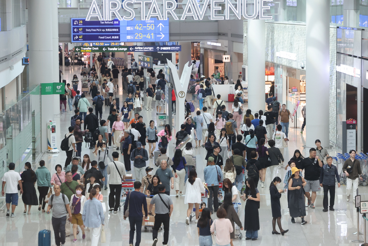 인천국제공항 제1여객터미널 출국장. [연합]