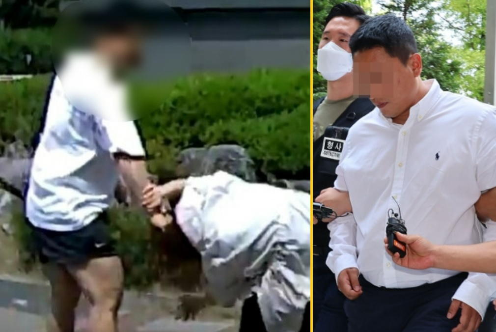 아파트 주차장에서 차를 빼달라고 한 여성을 자신의 부인과 함께 폭행한 전직 보디빌더 이모 씨