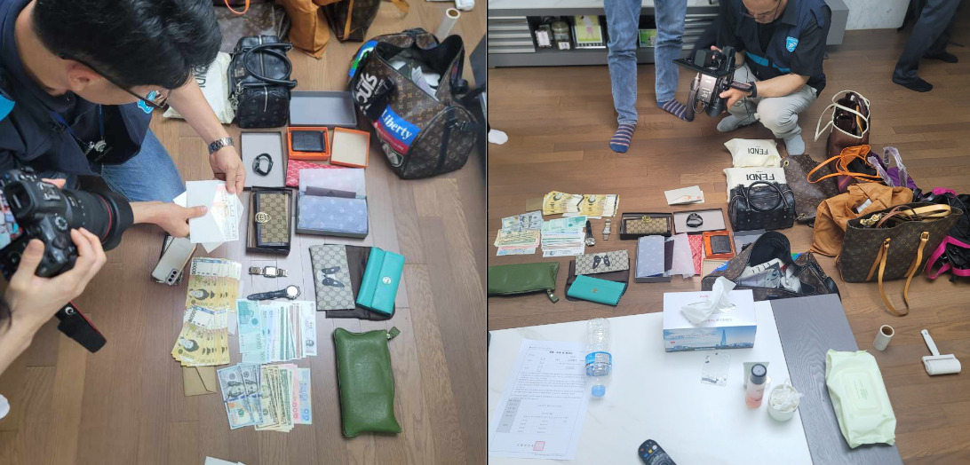 서울시와 서울세관이 전국 최초로 합동 고액체납자 가택수색을 실시했다고 13일 밝혔다. 사진은 고액체납자 가택 현장 압수물품과 현금. [서울시 제공]