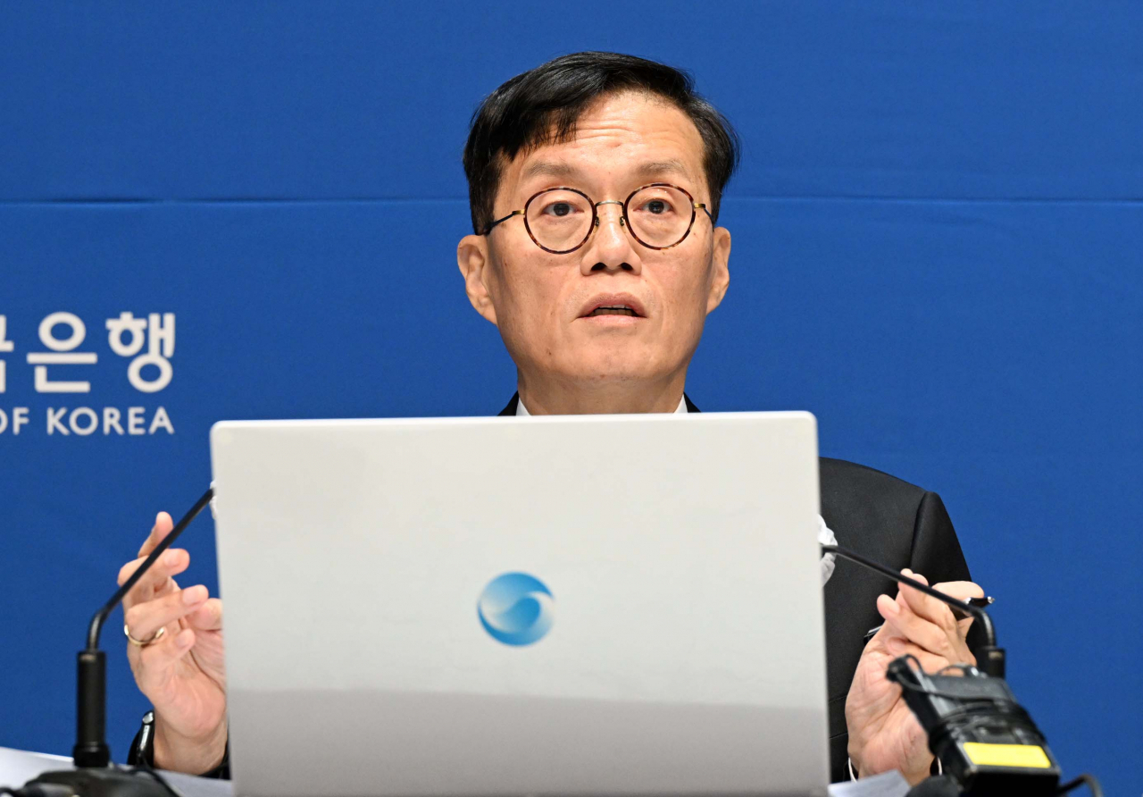 이창용 한국은행 총재가 13일 서울 중구 한국은행에서 열린 7월 금융통화위원회 금리 결정에 대한 기자간담회에서 발언하고 있다. 연합뉴스