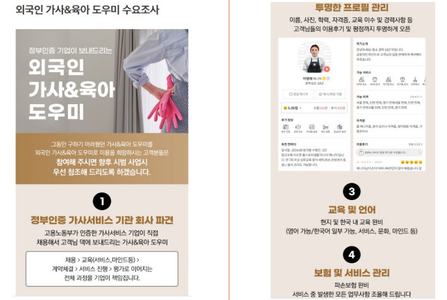 외국인 가사&육아 도우미 수요 조사 자료. [서울시 제공]
