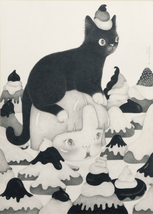 박성옥, You Make Me Melt, 종이에 연필, 38.5x54cm, 2020