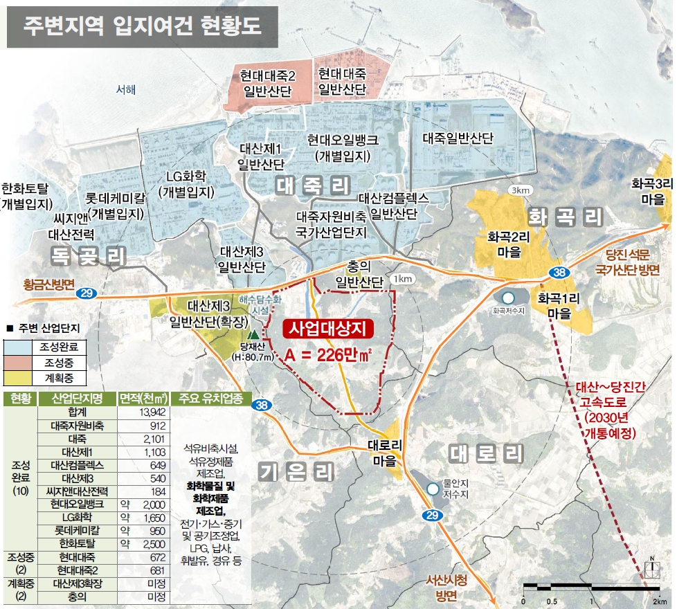 ‘대산 그린컴플렉스 일반산업단지’ 위치도