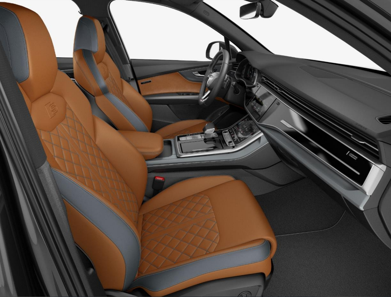 아우디 Q8 50 TDI 콰트로 익스클루시브 에디션 실내 코냑 브라운. [아우디 제공]