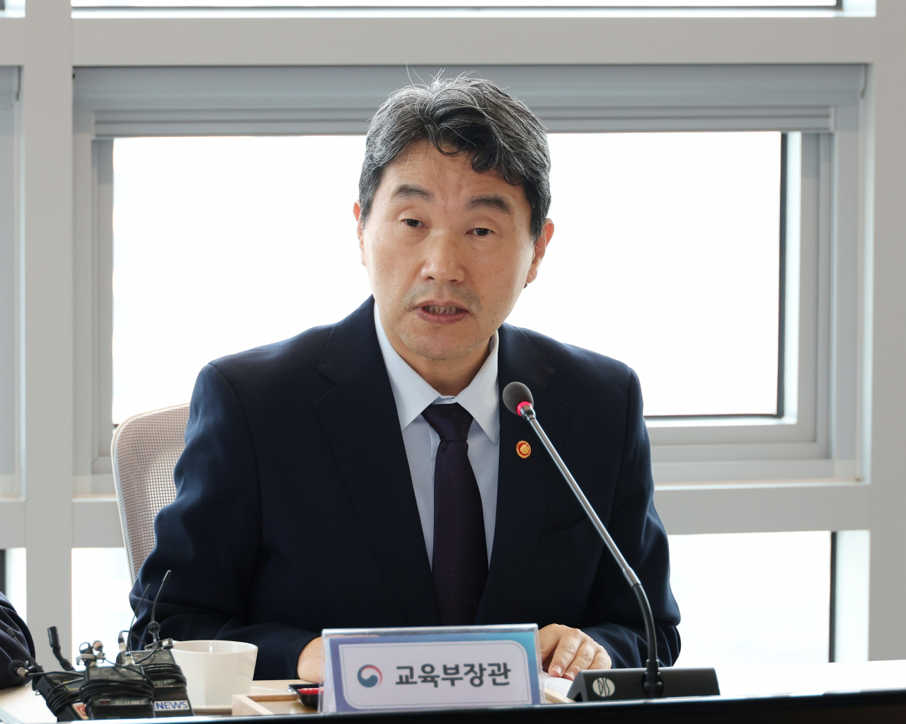 이주호 부총리 겸 사회부 장관이 20일 경기도교육청에서 열린 전국시도교육감 간담회에서 발언하고 있다. [교육부 제공]