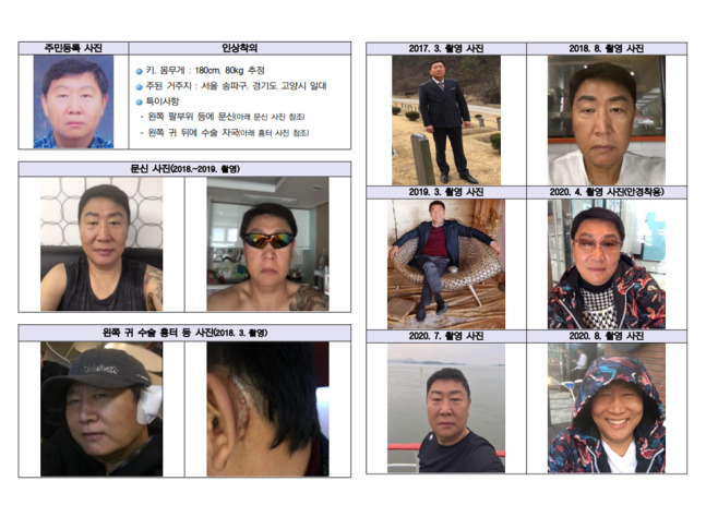 26일 공개수배 된 ‘강남 뉴월드호텔 살인사건’ 혐의자 정동섭(55). [광주지검 제공]