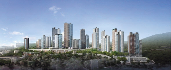 7월 24일 100% 계약이 완료된 부산 ‘두산위브더제니스 오션시티’ 투시도 [두산건설 제공]