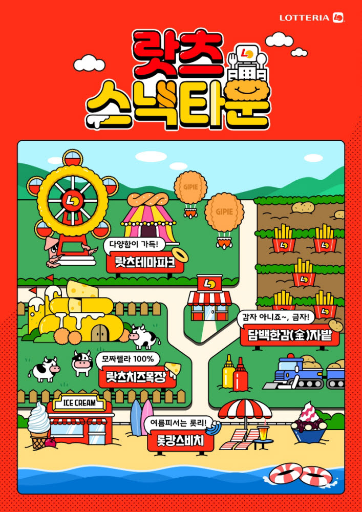 롯데리아 메타버스 플랫폼 내 가상세계인 ‘랏츠 스낵타운’ [롯데리아 제공]
